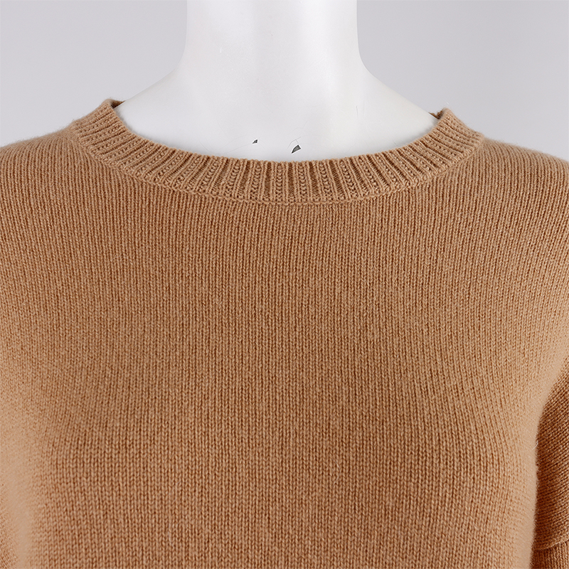 Cropped Knitted Brown Cashmere Sweater 3
