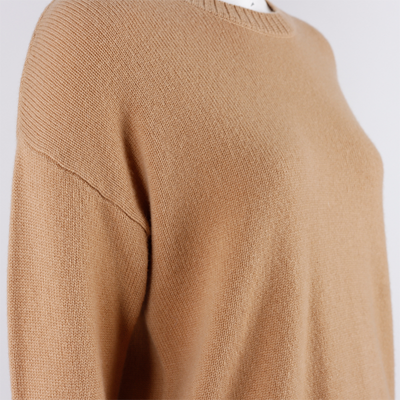 Cropped Knitted Brown Cashmere Sweater 5