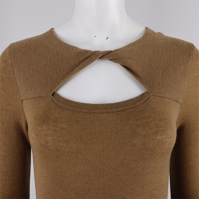 Fine Knit Brown Sweater Women's 3