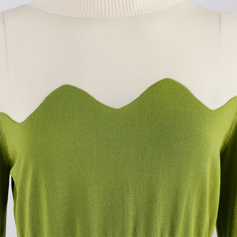 Ganni Green Ladies Cotton Knit Dress 3