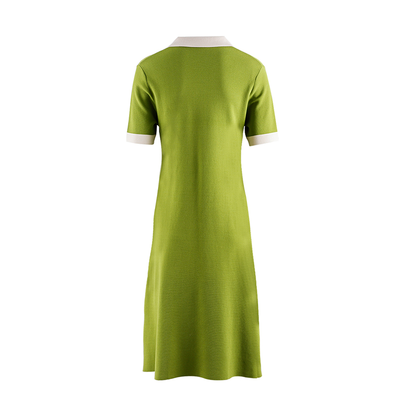 Green Cotton Womens Knit Dress 2