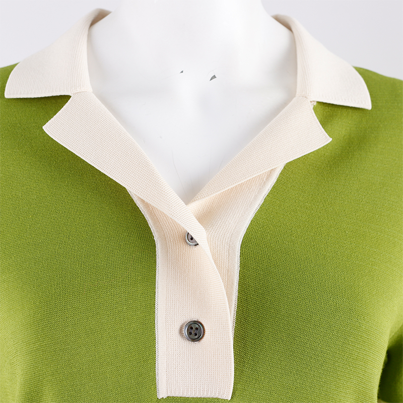 Green Cotton Womens Knit Dress 3