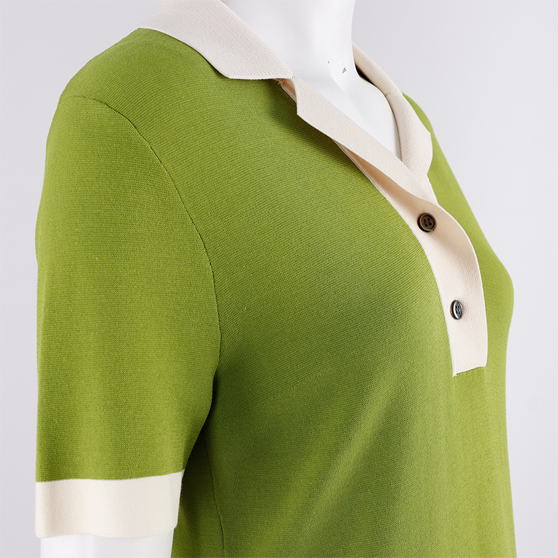 Green Cotton Womens Knit Dress 5