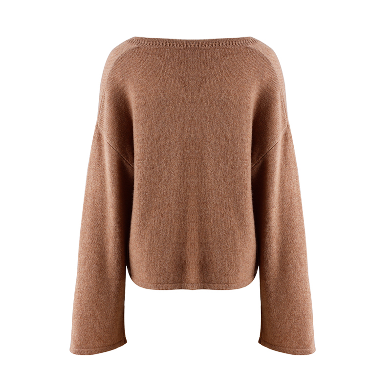 Ladies Pure Cashmere Brown Sewater 2