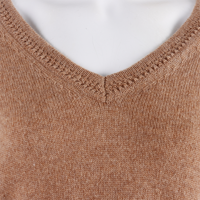 Ladies Pure Cashmere Brown Sewater 3