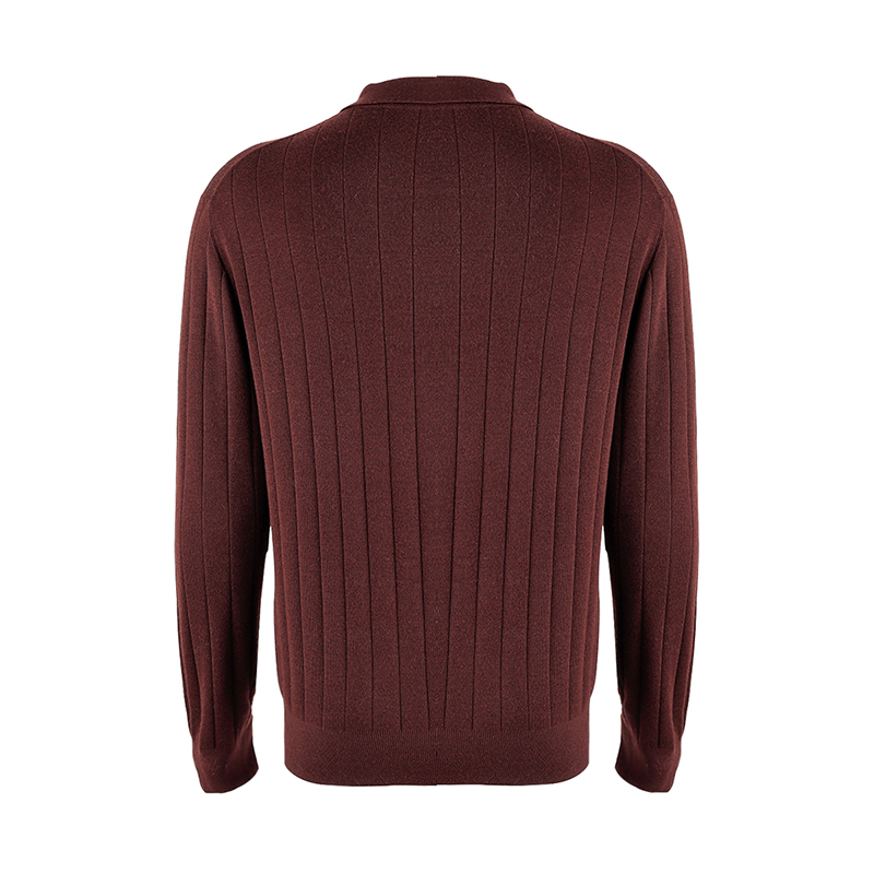 Men Long Sleeve Knitted Shirt Sweater 2