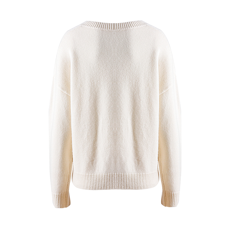White Knit Women's Long Sweater 2