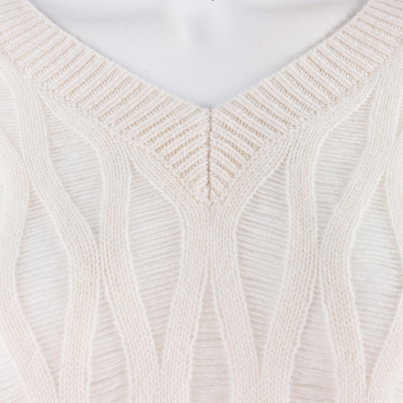 White Knit Women's Long Sweater 3