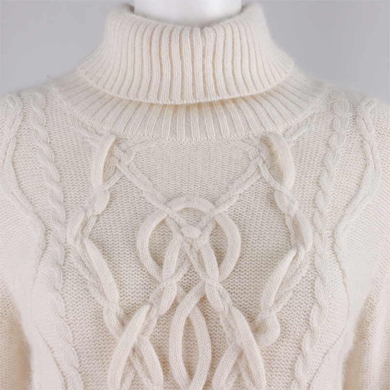 Women High Neck Woolen Sweater 3