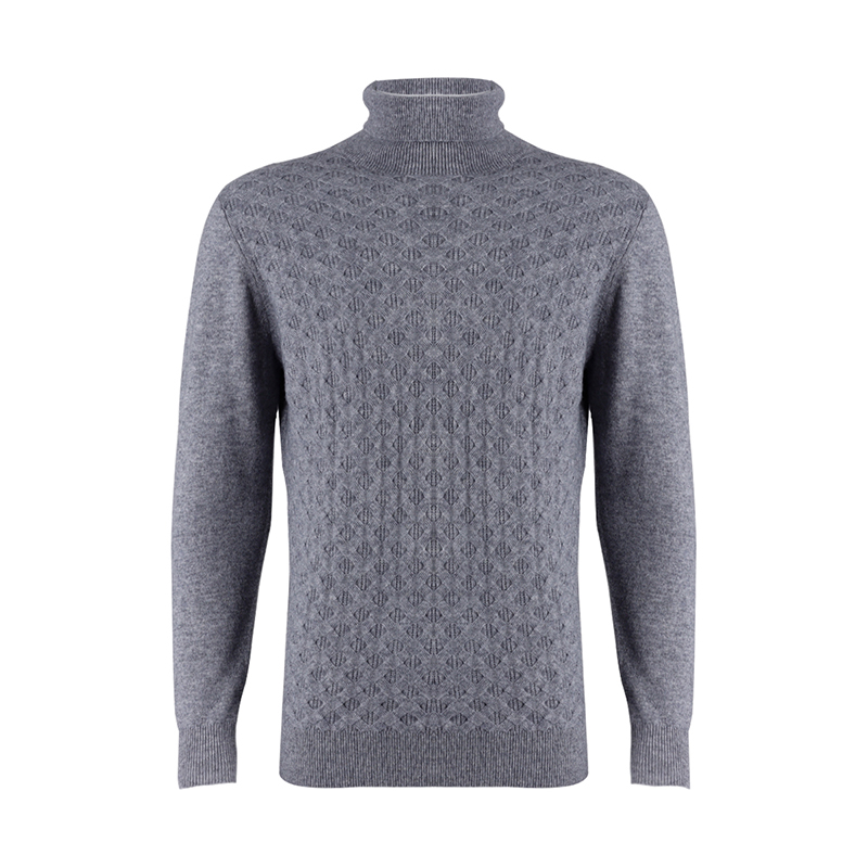 Wool Plain High Neck Sweater 1