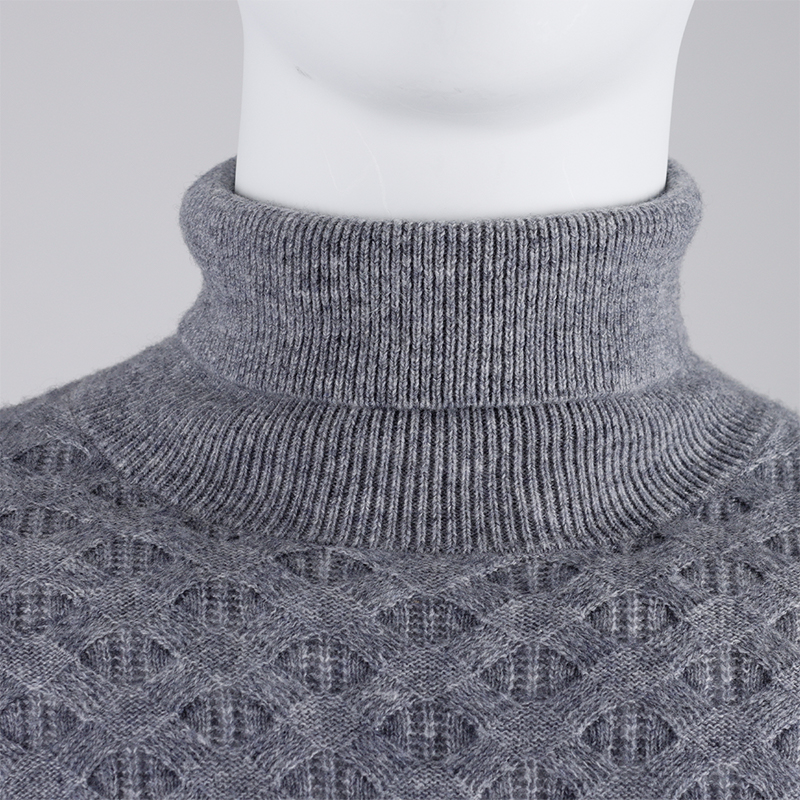 Wool Plain High Neck Sweater 3