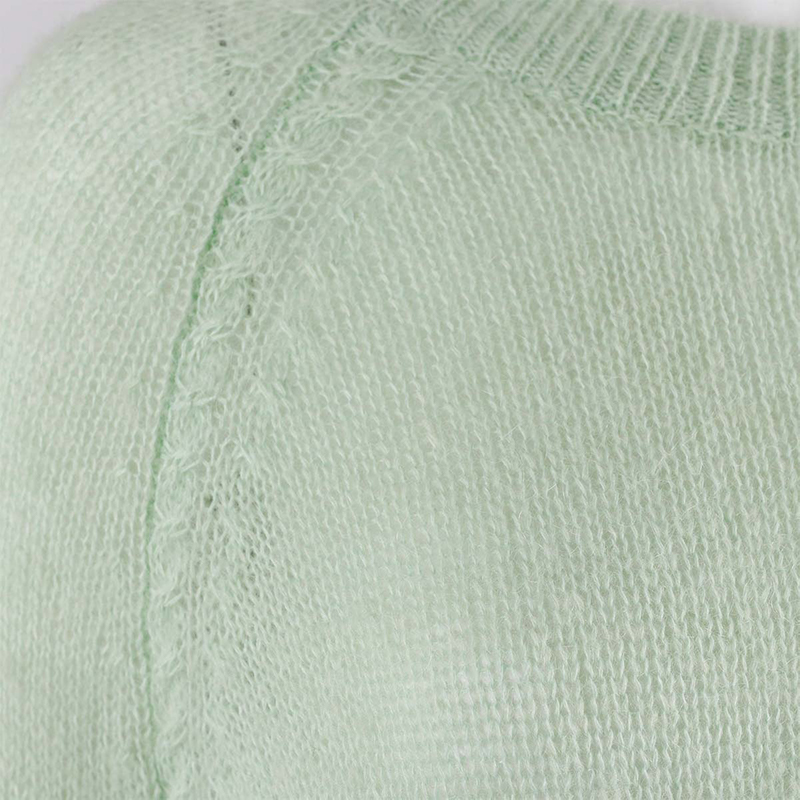 green knit women sweater