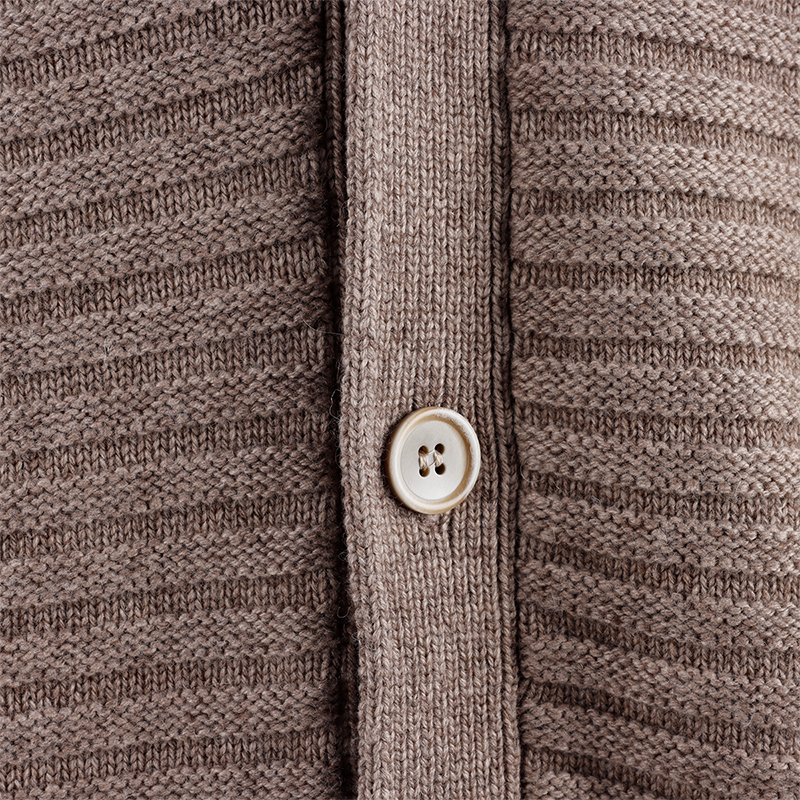 Brown Knit Chunky Cardigan Sweater4