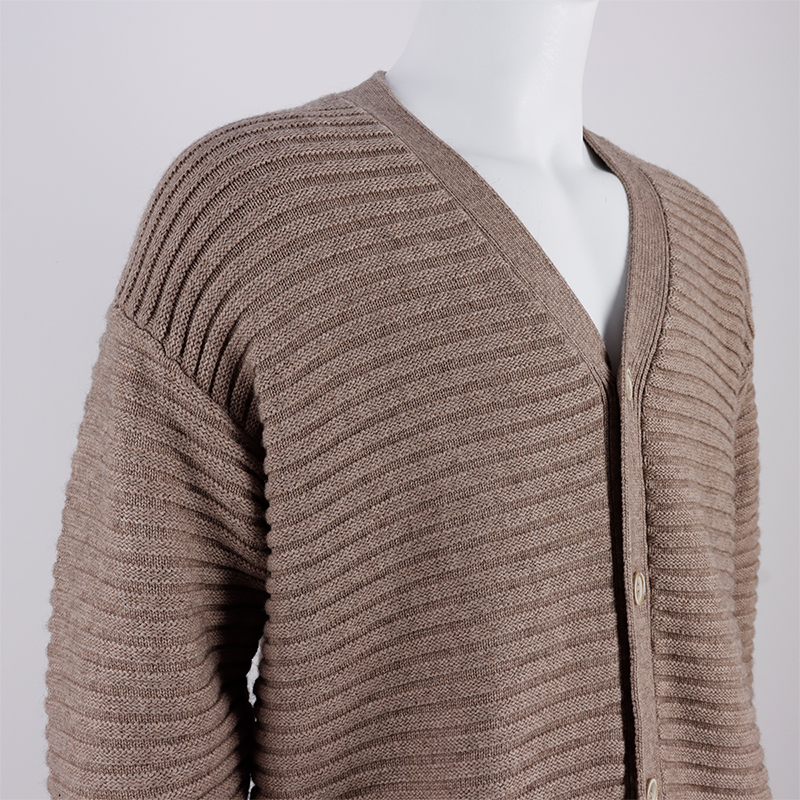 Brown Knit Chunky Cardigan Sweater5