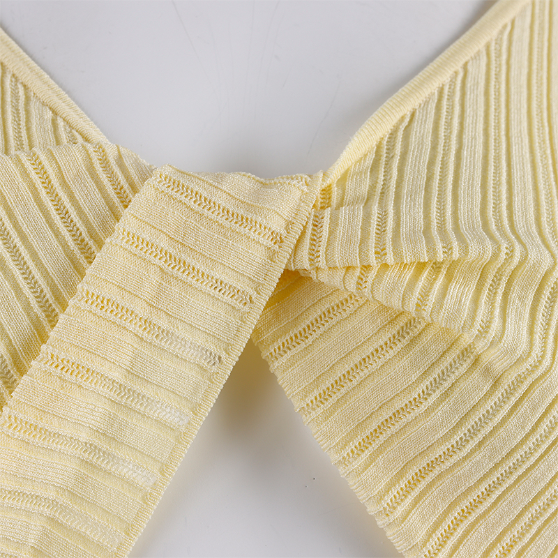 Long Knit Yellow Sweater Dress4