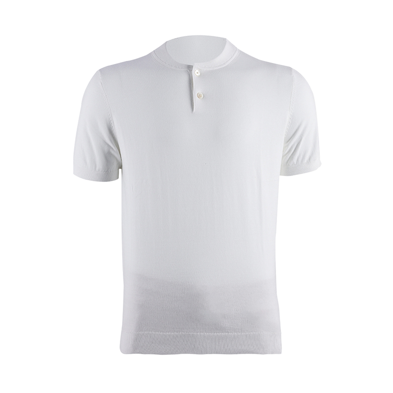 White Short Sleeve Polo Pullover Sweater1