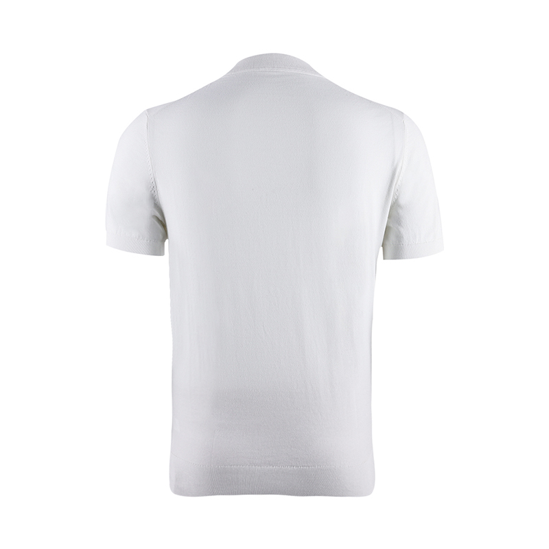White Short Sleeve Polo Pullover Sweater2