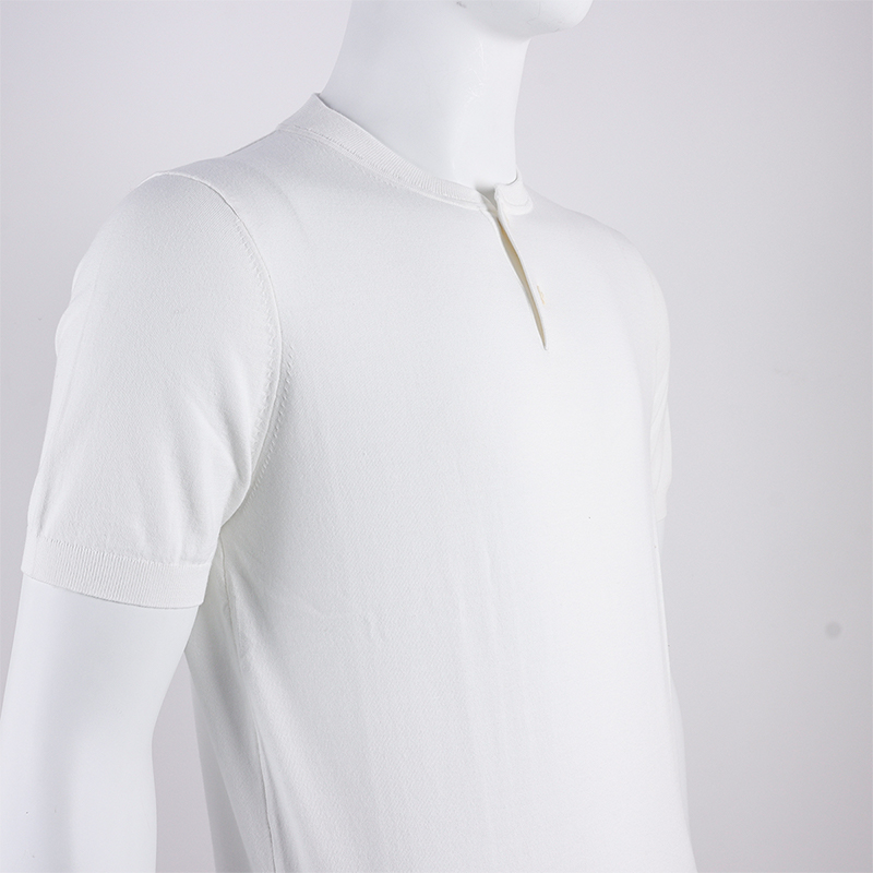 White Short Sleeve Polo Pullover Sweater4