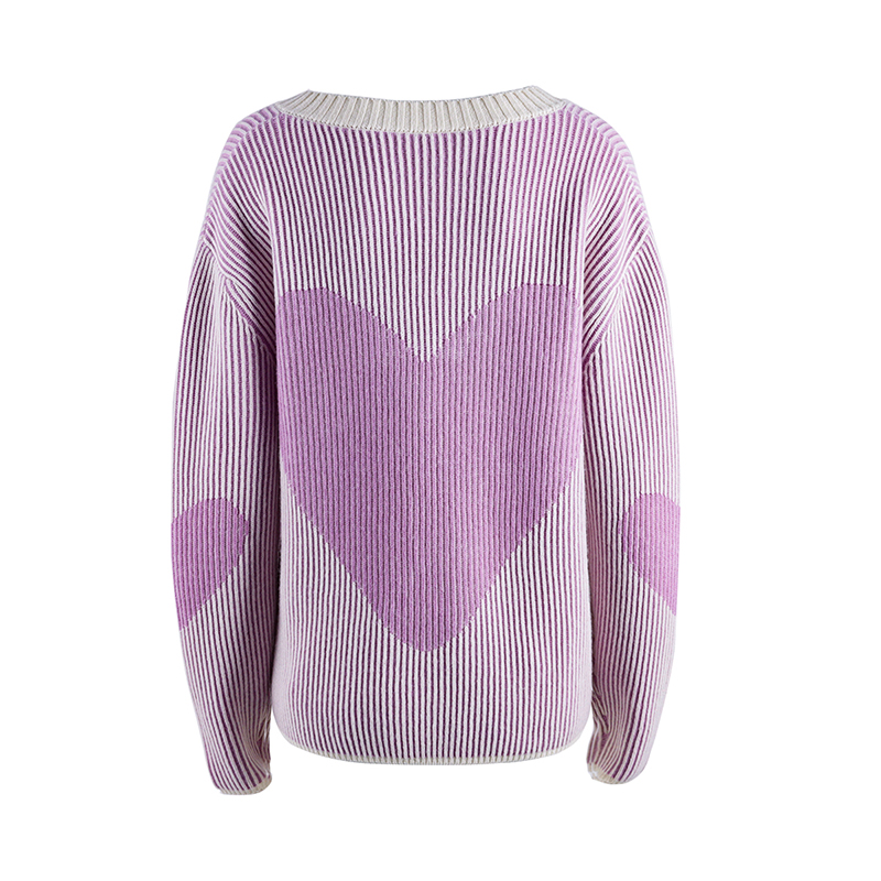 Light Purple Wool V Neck Sweater2