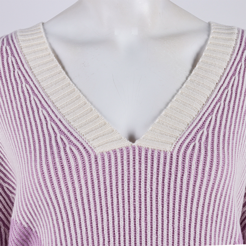 Light Purple Wool V Neck Sweater3