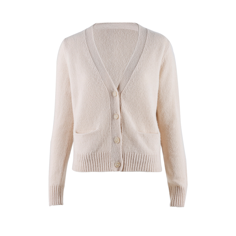 White Button Up Cardigan With Pockets1
