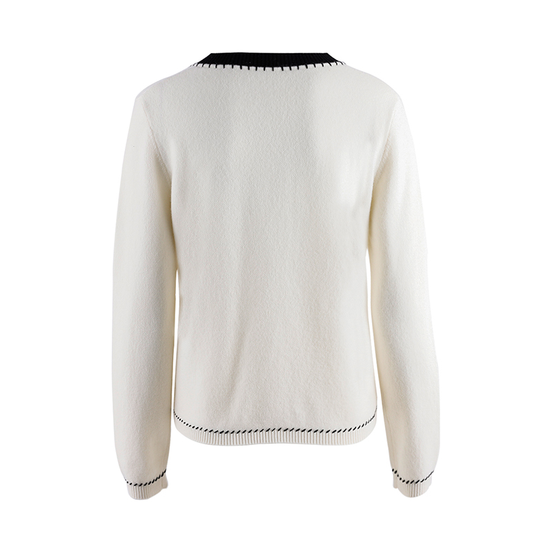 White V Neck Cashmere Sweater Pullover2