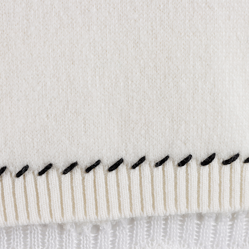 White V Neck Cashmere Sweater Pullover4