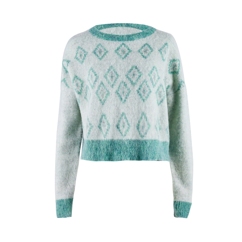 Women's Light Green Pullover Sweater1
