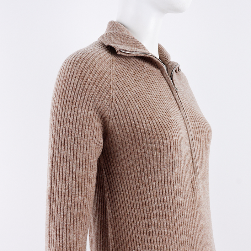 Wool Zip Winter Sweater Dresses Long2