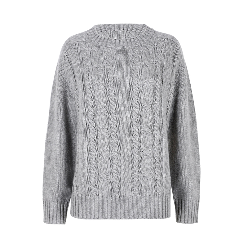 Gray Wool Pullover For Ladies1