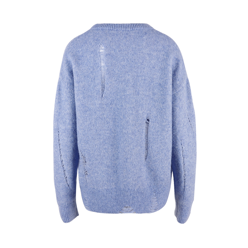 Light Blue Round Neck Wool Sweater2