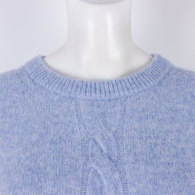 Light Blue Round Neck Wool Sweater3