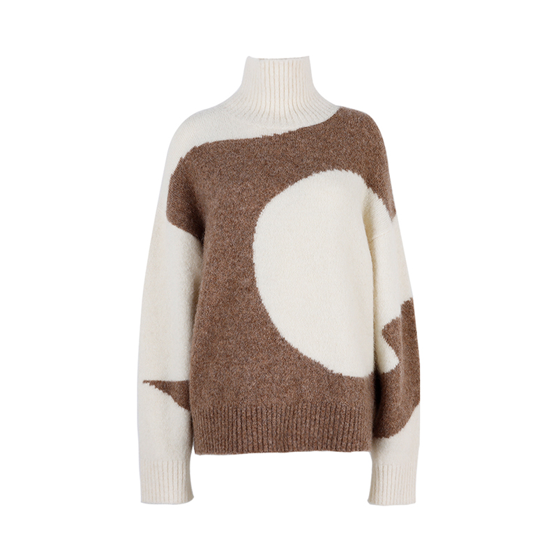Polo Neck Knitted Pullover For Women1