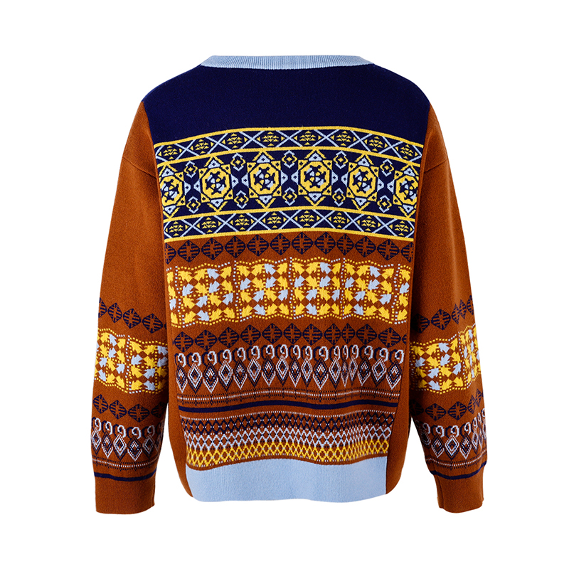 Vintage Jacquard Pullover Sweater2