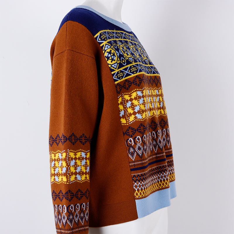 Vintage Jacquard Pullover Sweater3