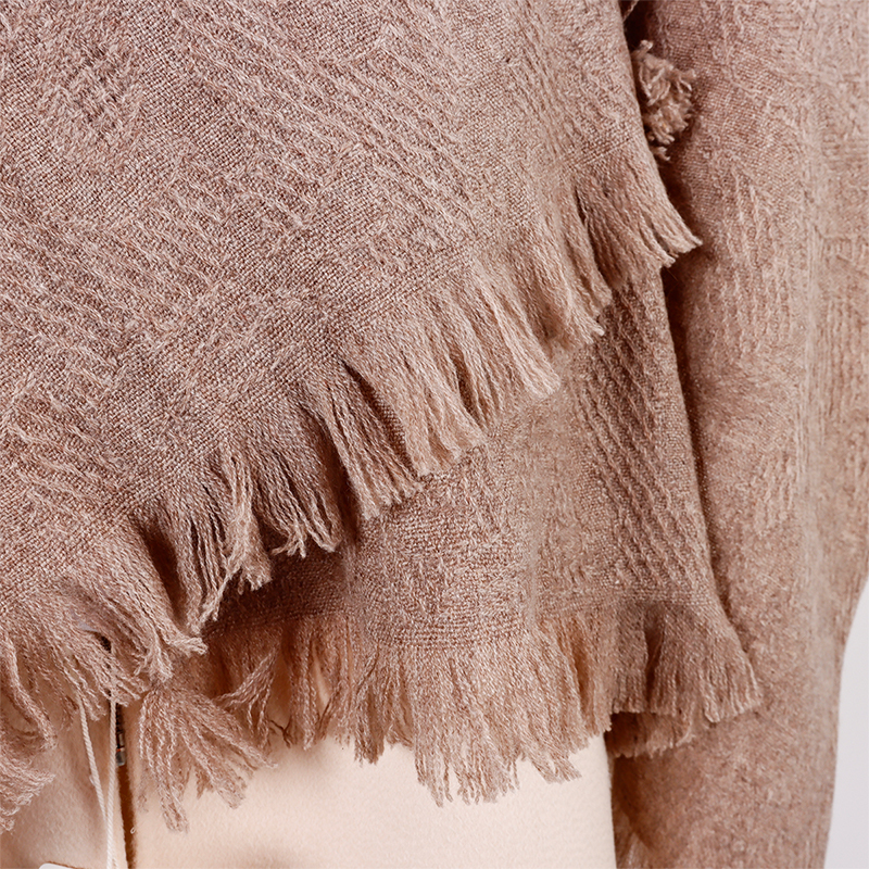 Brown Soft Fringed Scarf3