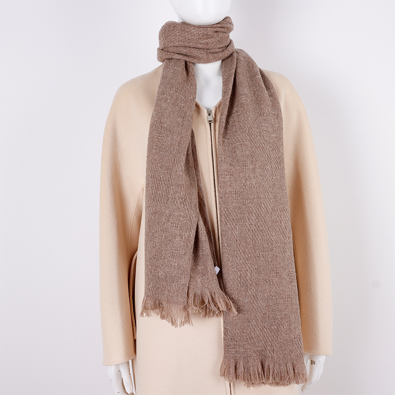 Brown Soft Fringed Scarf4