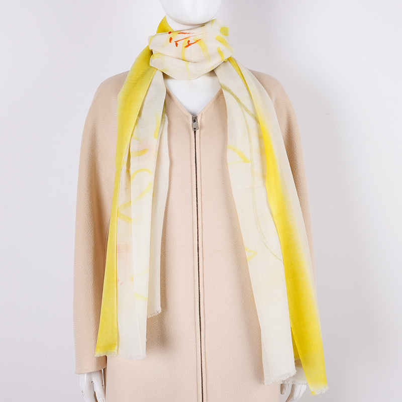 Yellow Patterned Women's Scarf4
