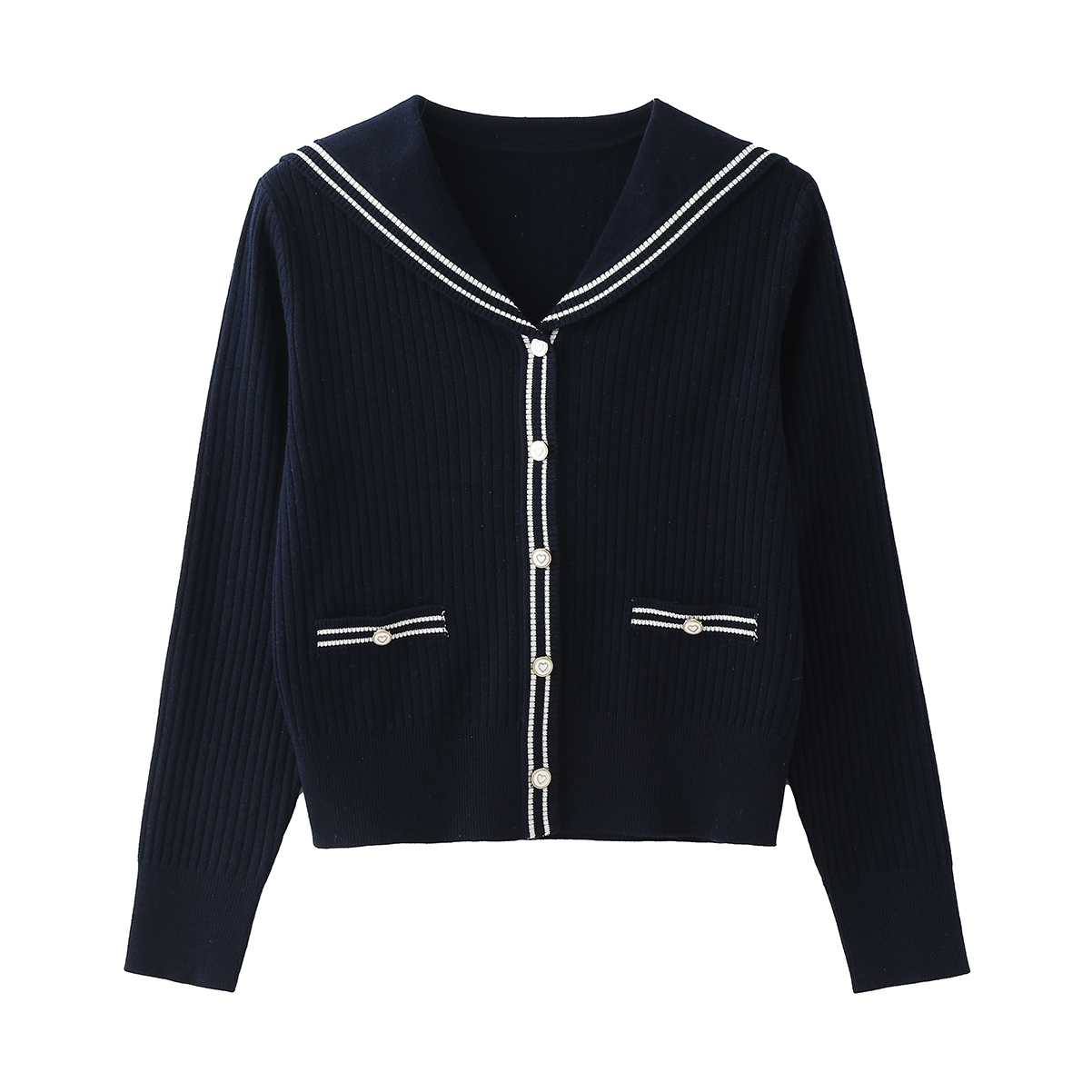 College Style Navy Knit Sweater2