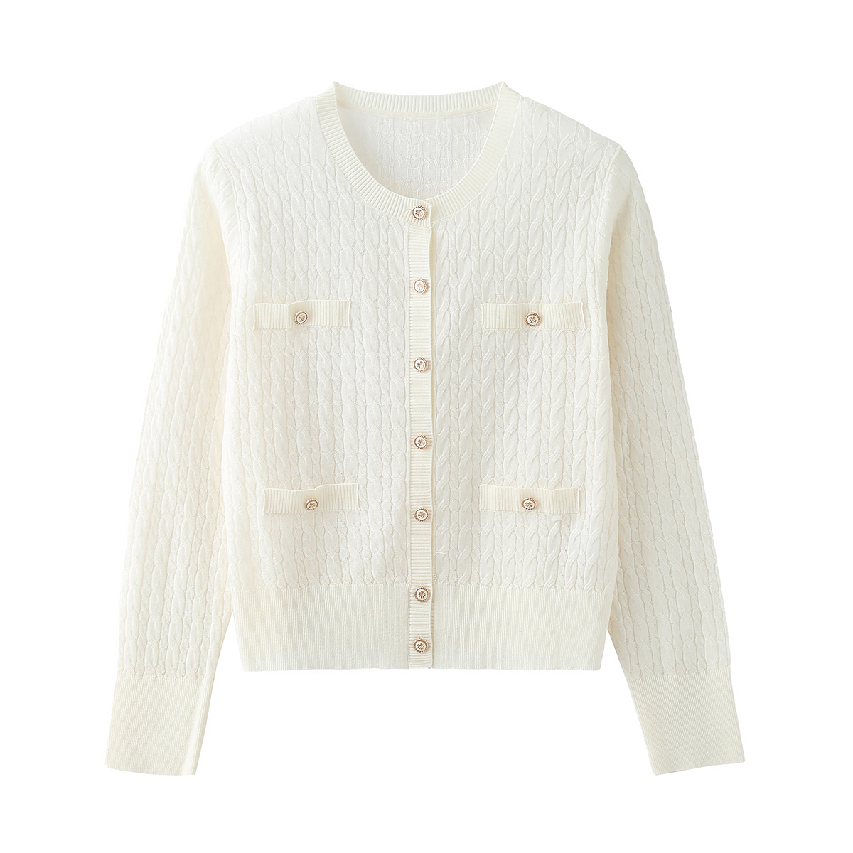 Round Neck Chanel-style Wool Sweater1