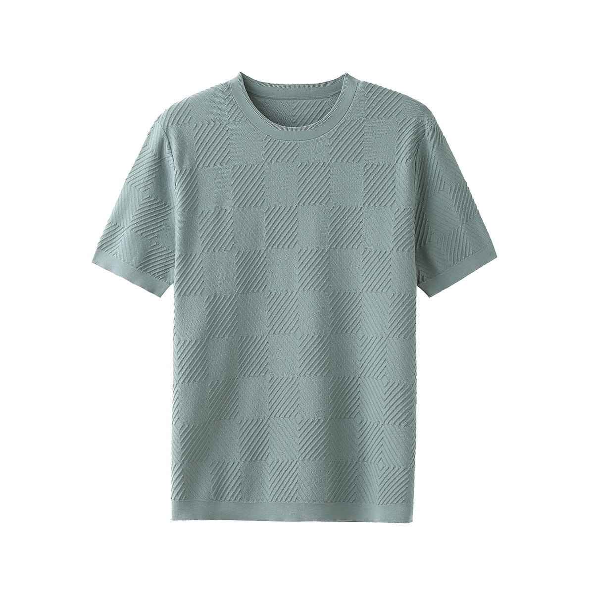 Round Neck Checkered Knit Shirt1