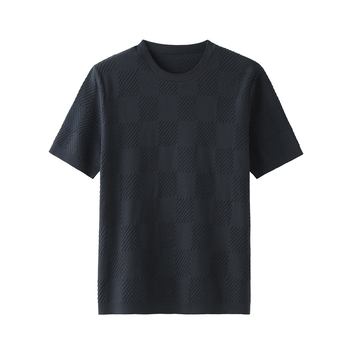 Round Neck Checkered Knit Shirt2