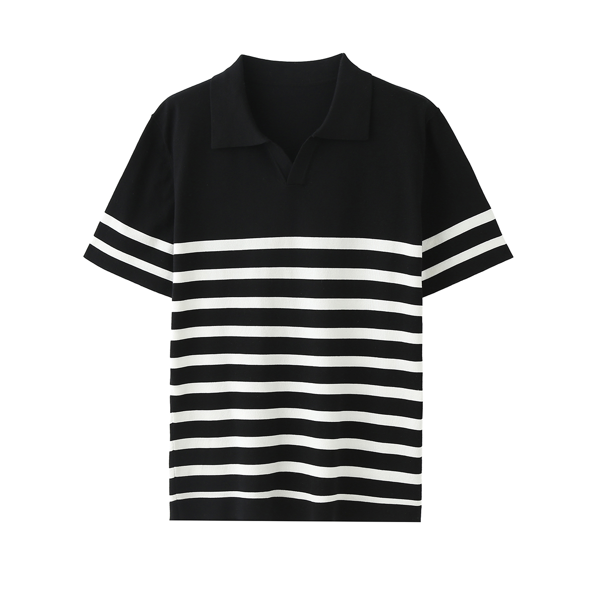 Striped Men's Open Collar Shirt2