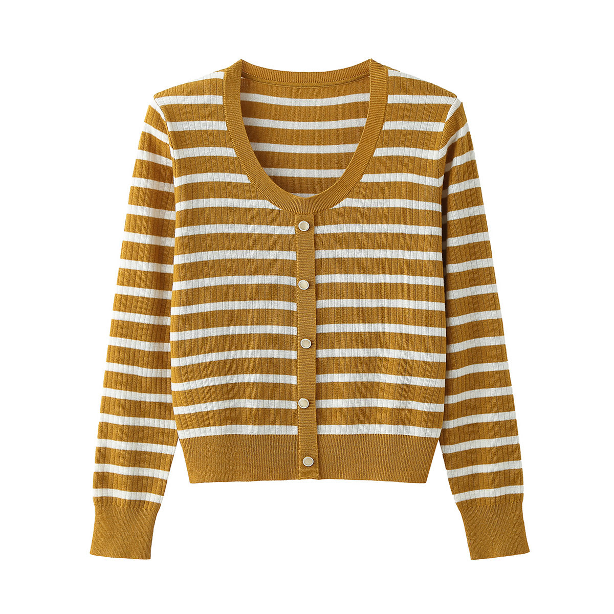 U-neck Striped Knit Sweater2