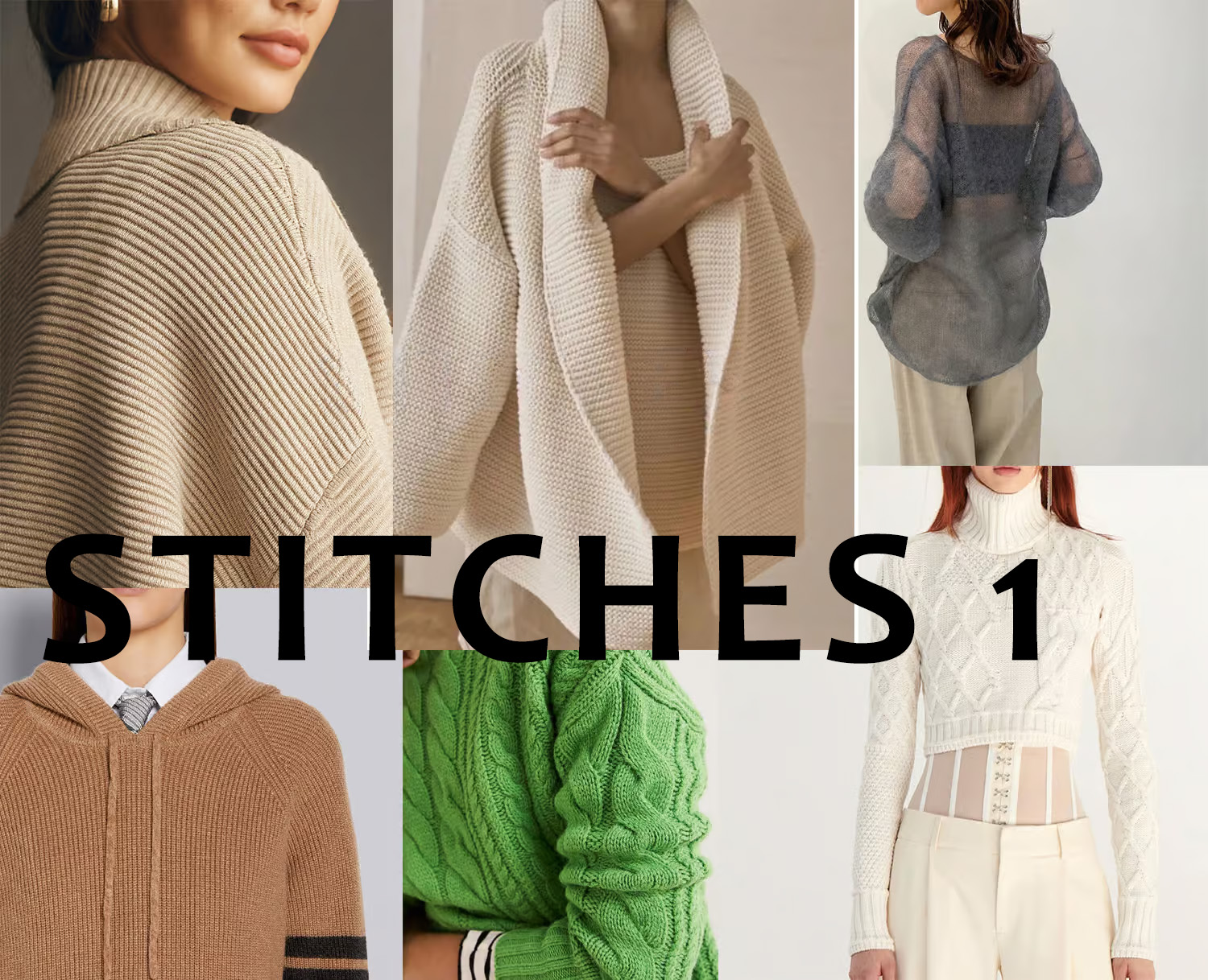 Stitch patterns for custom knitwear. Part 1