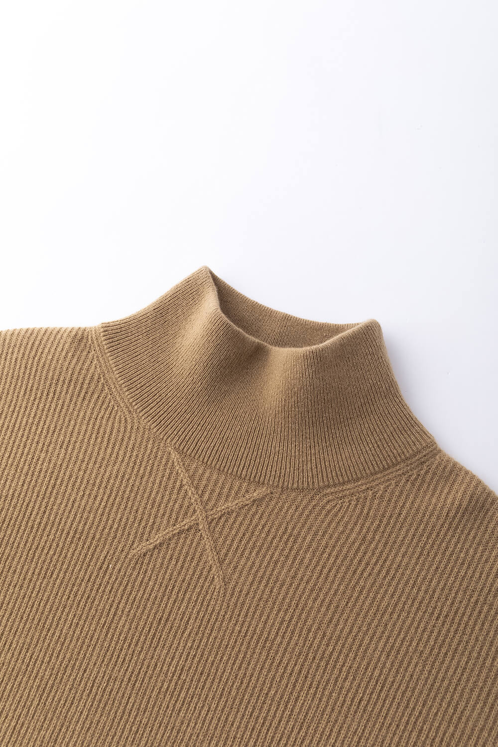 the mock neck of oversized cashmere jumper